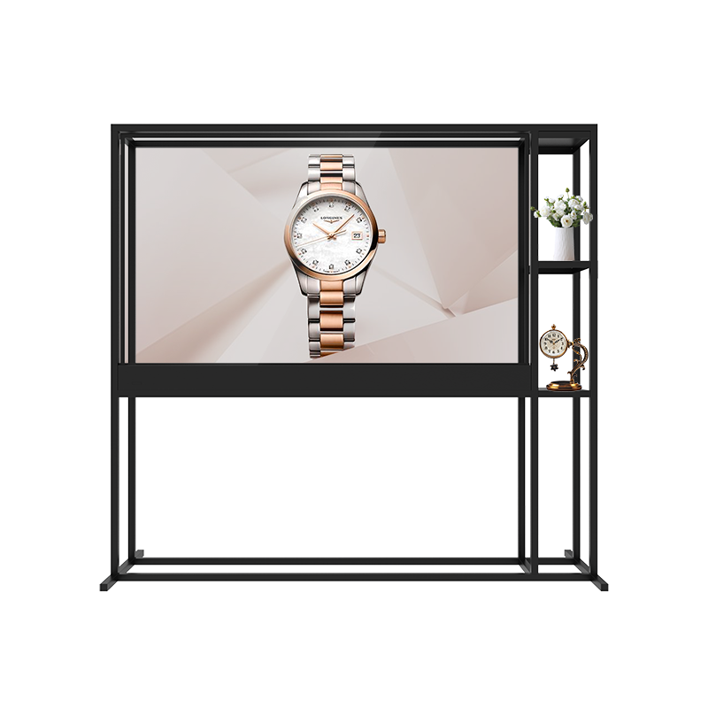 77寸OLED透明屏立式展示柜